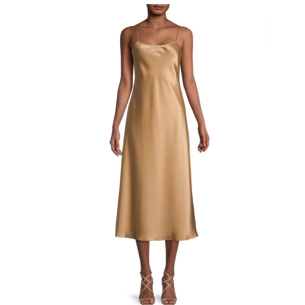 THEORY Satin A-Line Midi Dress